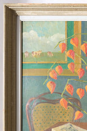 Large 20th century painting of Physalis