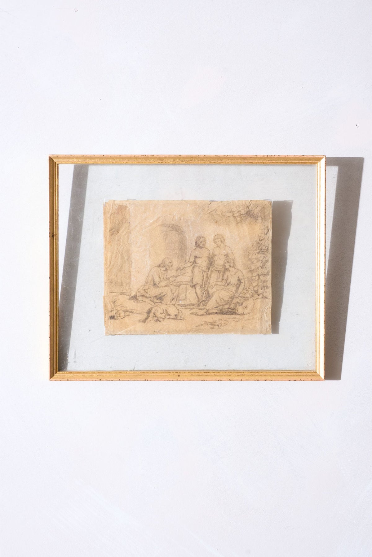 18th Century Sketch titled - Old man and his 3 sons - TallBoy Interiors