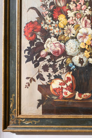 Large 18th Century Italian painting of Flowers