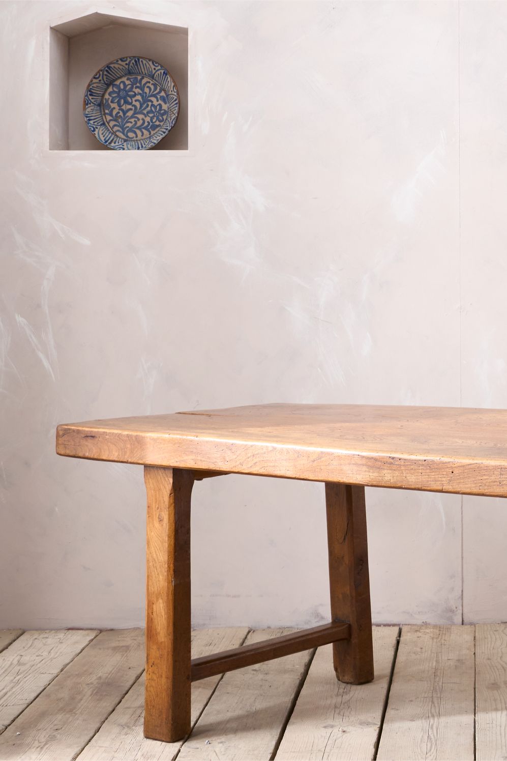 18th Century two plank elm dining table