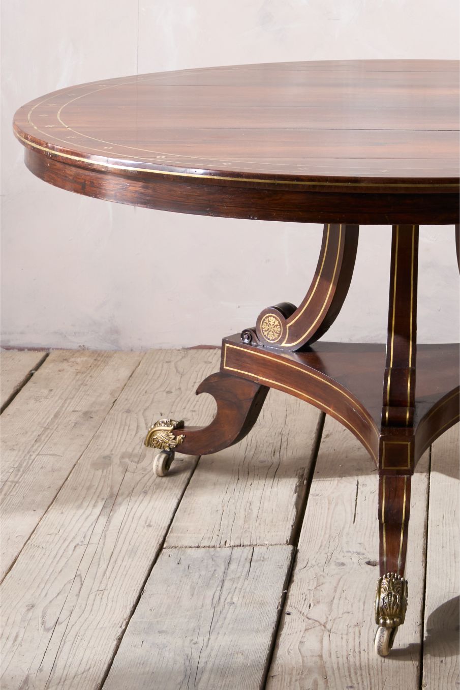 Exceptional Regency period Rosewood and brass inlay centre table