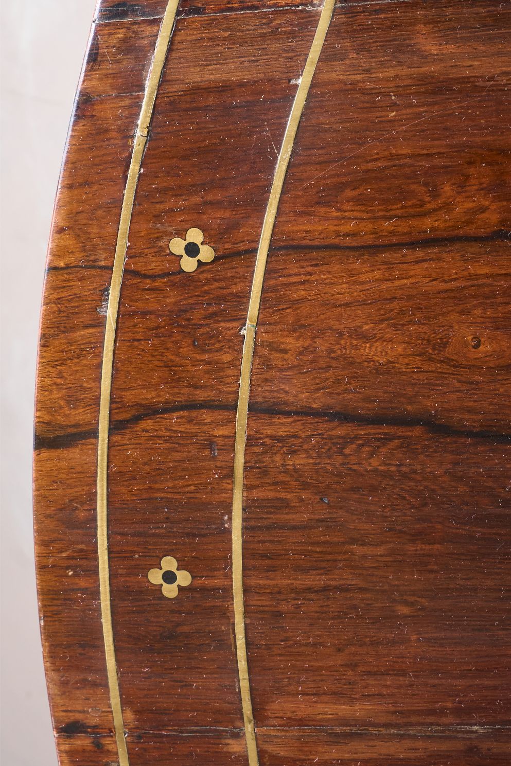 Exceptional Regency period Rosewood and brass inlay centre table