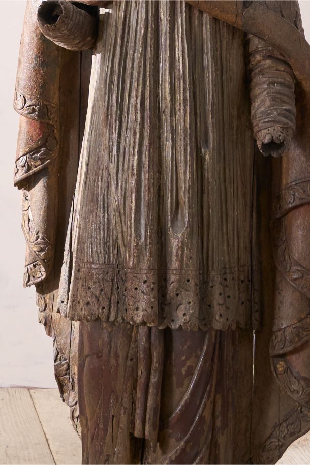 Pair of 5ft5inch tall 16th century Carved Bishops