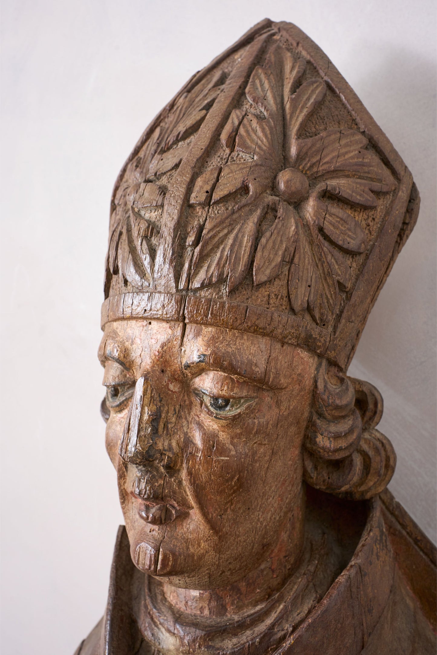 Pair of 5ft5inch tall 16th century Carved Bishops