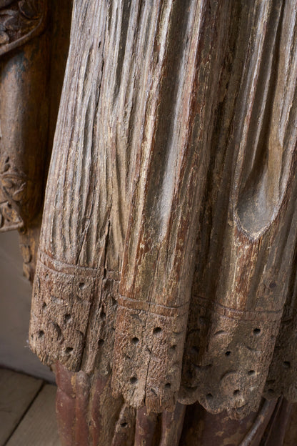 Pair of 5ft5inch tall 16th century Carved Bishops