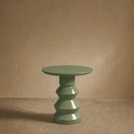 'Glen' turned wood and lacquered side table - Peat