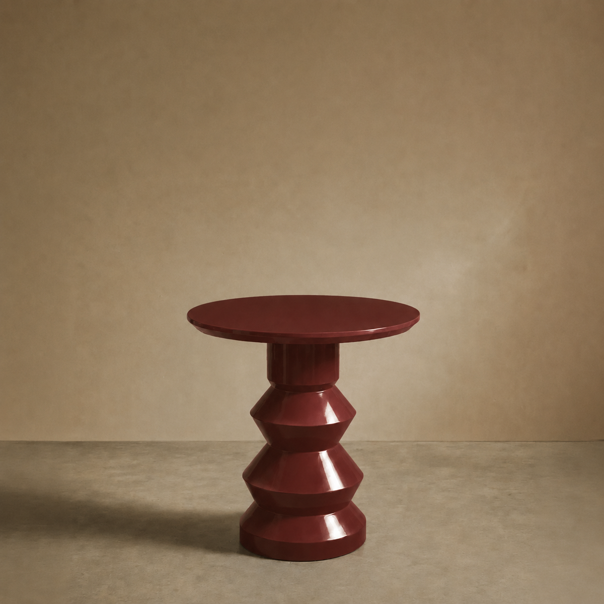 'Glen' turned wood and lacquered side table - Peat