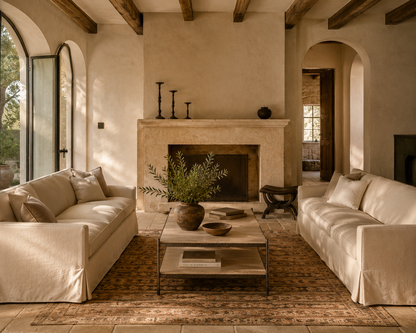 The forged 'Mjolnir' Coffee table - Travertine