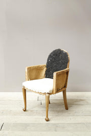 Art Deco period desk chair with walnut legs - TallBoy Interiors