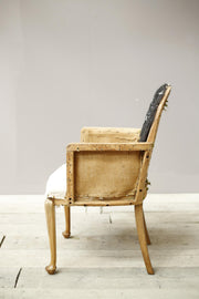 Art Deco period desk chair with walnut legs - TallBoy Interiors