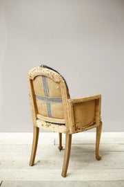 Art Deco period desk chair with walnut legs - TallBoy Interiors