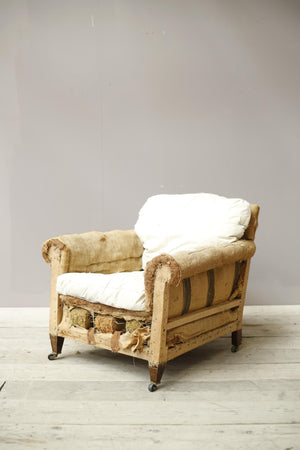 Early 20th century scroll arm country house armchair