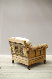 Early 20th century scroll arm country house armchair