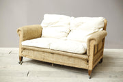 Early 20th century small proportioned Scroll arm 2 seater sofa