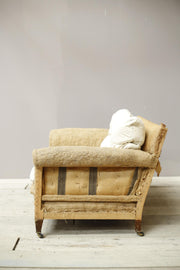 Early 20th century small proportioned Scroll arm 2 seater sofa