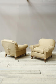 Pair of Early 20th century ball and claw country house armchairs - TallBoy Interiors