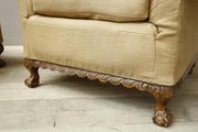 Pair of Early 20th century ball and claw country house armchairs - TallBoy Interiors