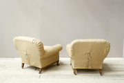 Pair of Early 20th century ball and claw country house armchairs - TallBoy Interiors