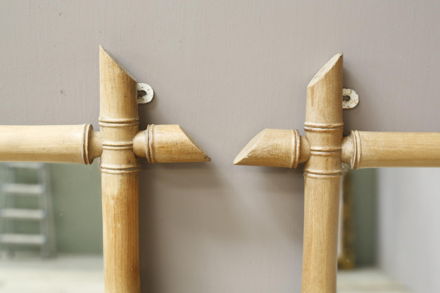 Pair of Very large 20th century faux bamboo mirrors
