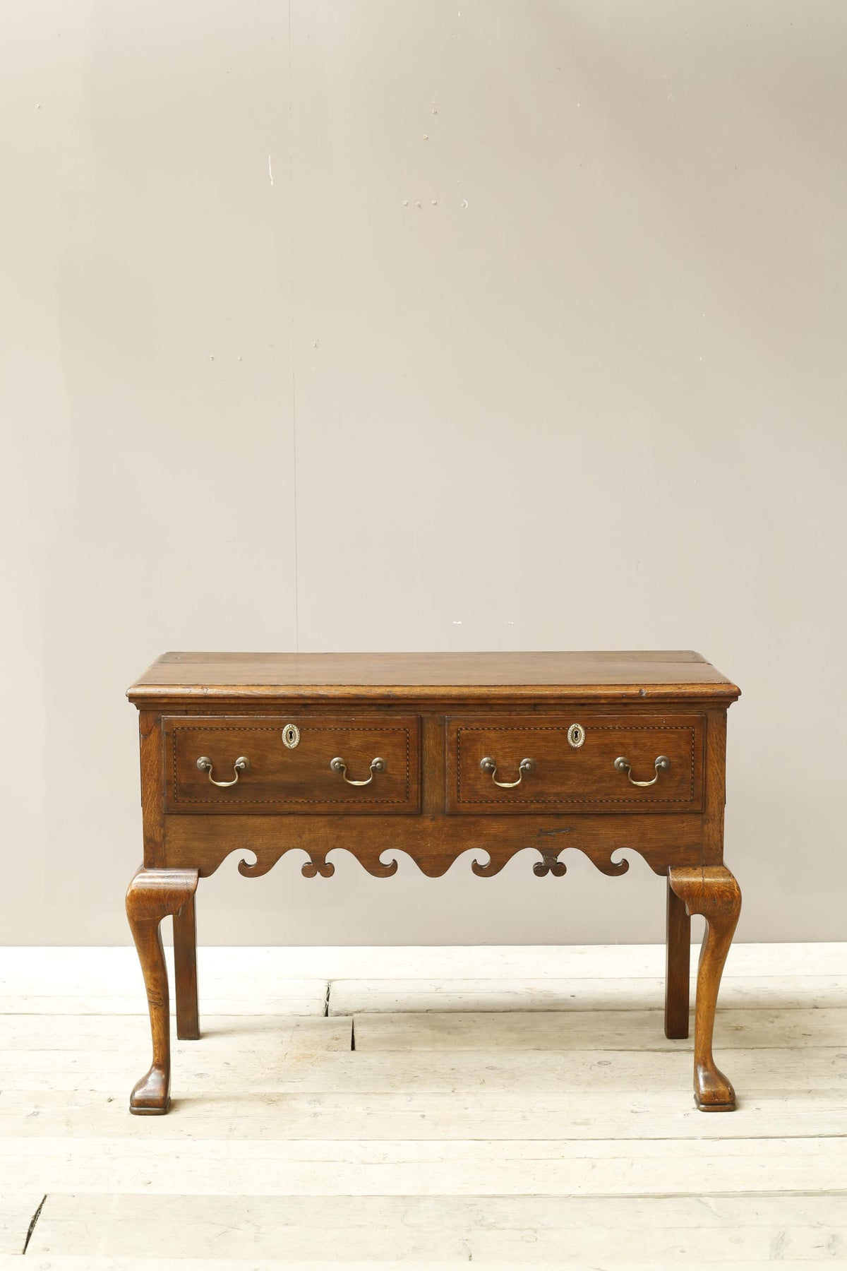 18th century Georgian lowboy with fret work boarder - TallBoy Interiors