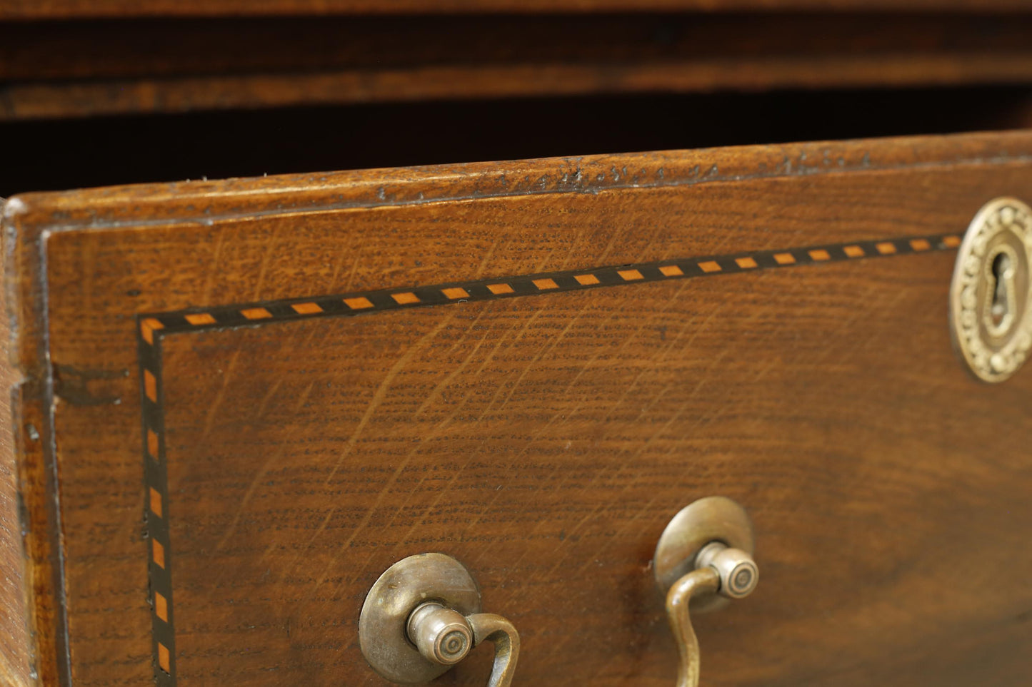 18th century Georgian lowboy with fret work boarder