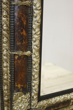 18th century French Tortoise shell cushion mirror