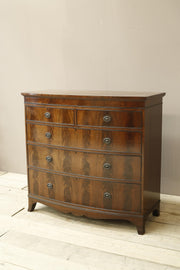 Edwardian flame mahogany chest of drawers by Marsh, Jones & Cribb - TallBoy Interiors