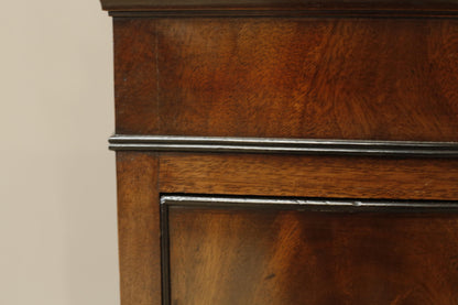 Edwardian flame mahogany chest of drawers by Marsh, Jones & Cribb
