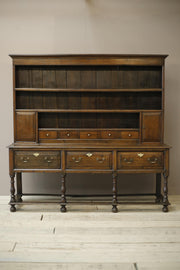 18th century English oak dresser on tall legs
