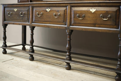 18th century English oak dresser on tall legs