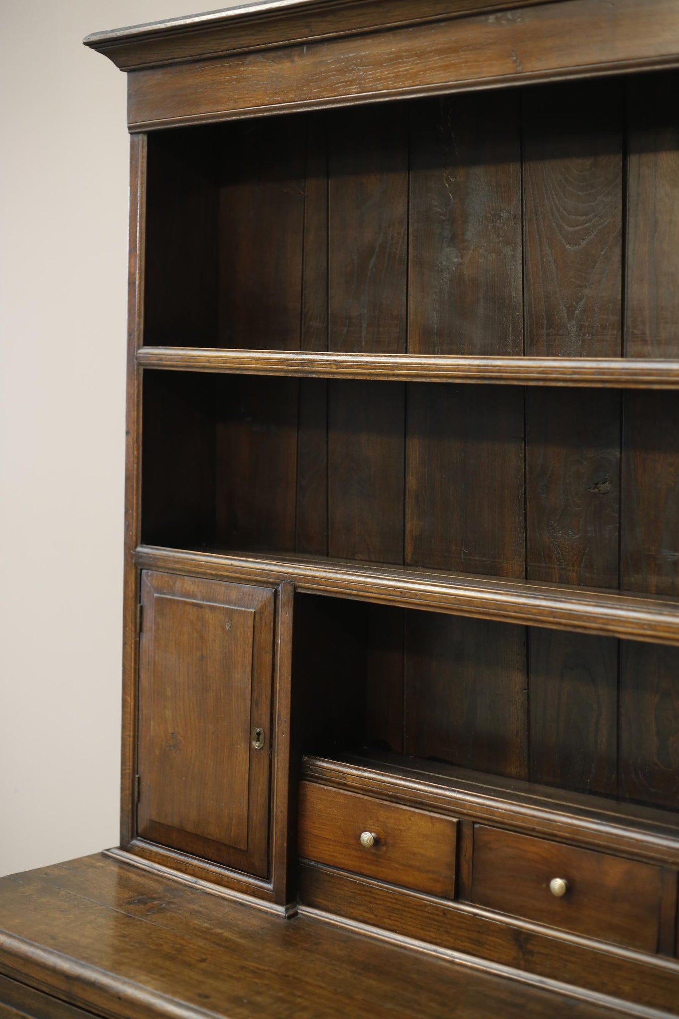 18th century English oak dresser on tall legs