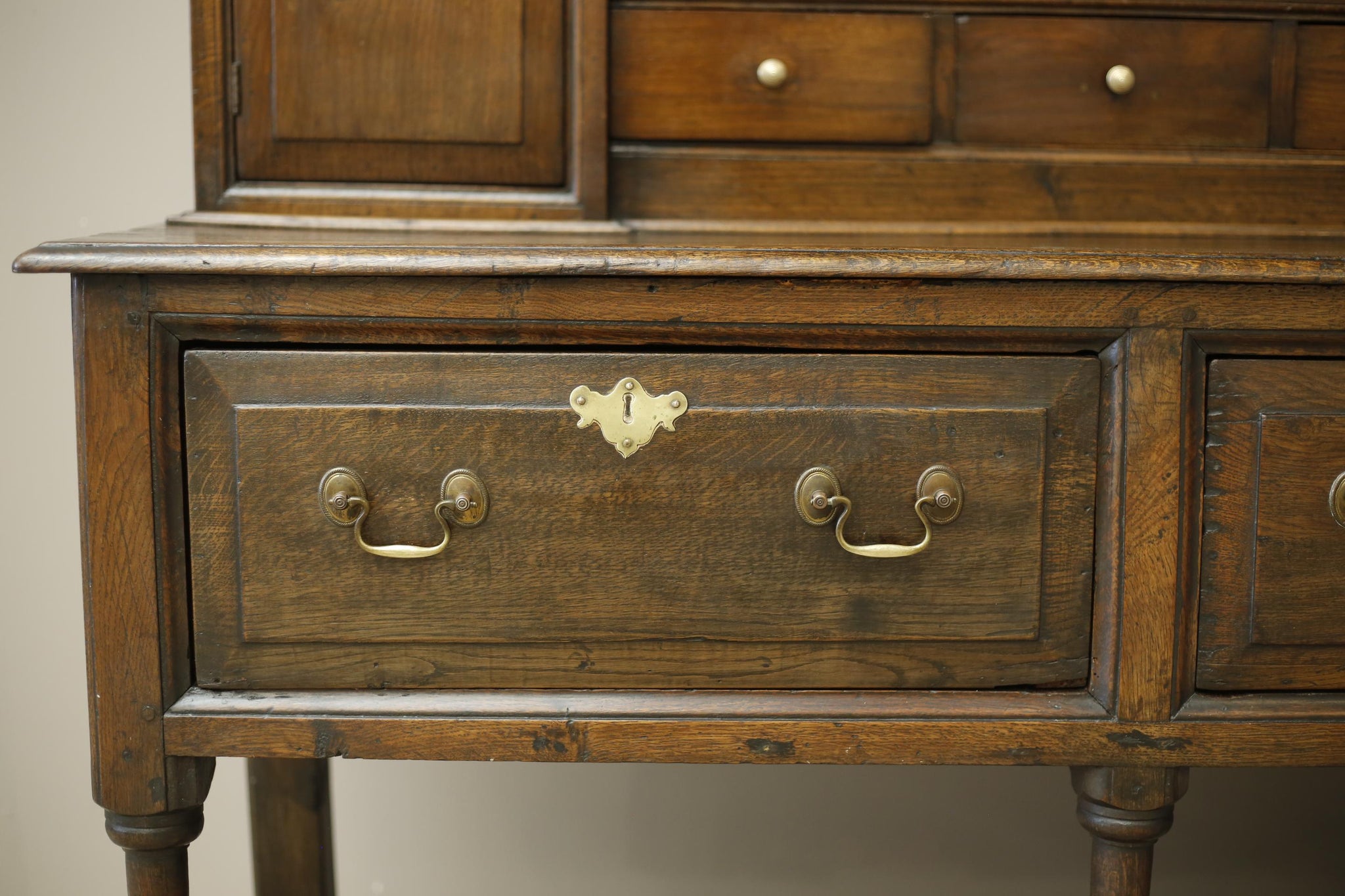 18th century English oak dresser on tall legs