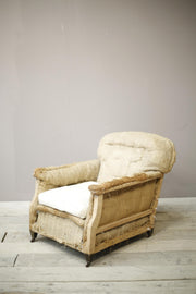 Deep seated Edwardian country house armchair - TallBoy Interiors