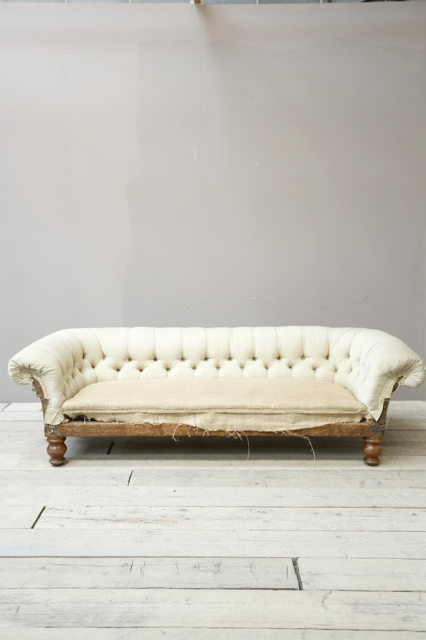 Victorian deep buttoned scroll arm chesterfield sofa