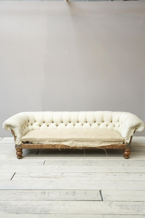 Victorian deep buttoned scroll arm chesterfield sofa