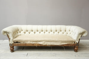 Victorian deep buttoned scroll arm chesterfield sofa