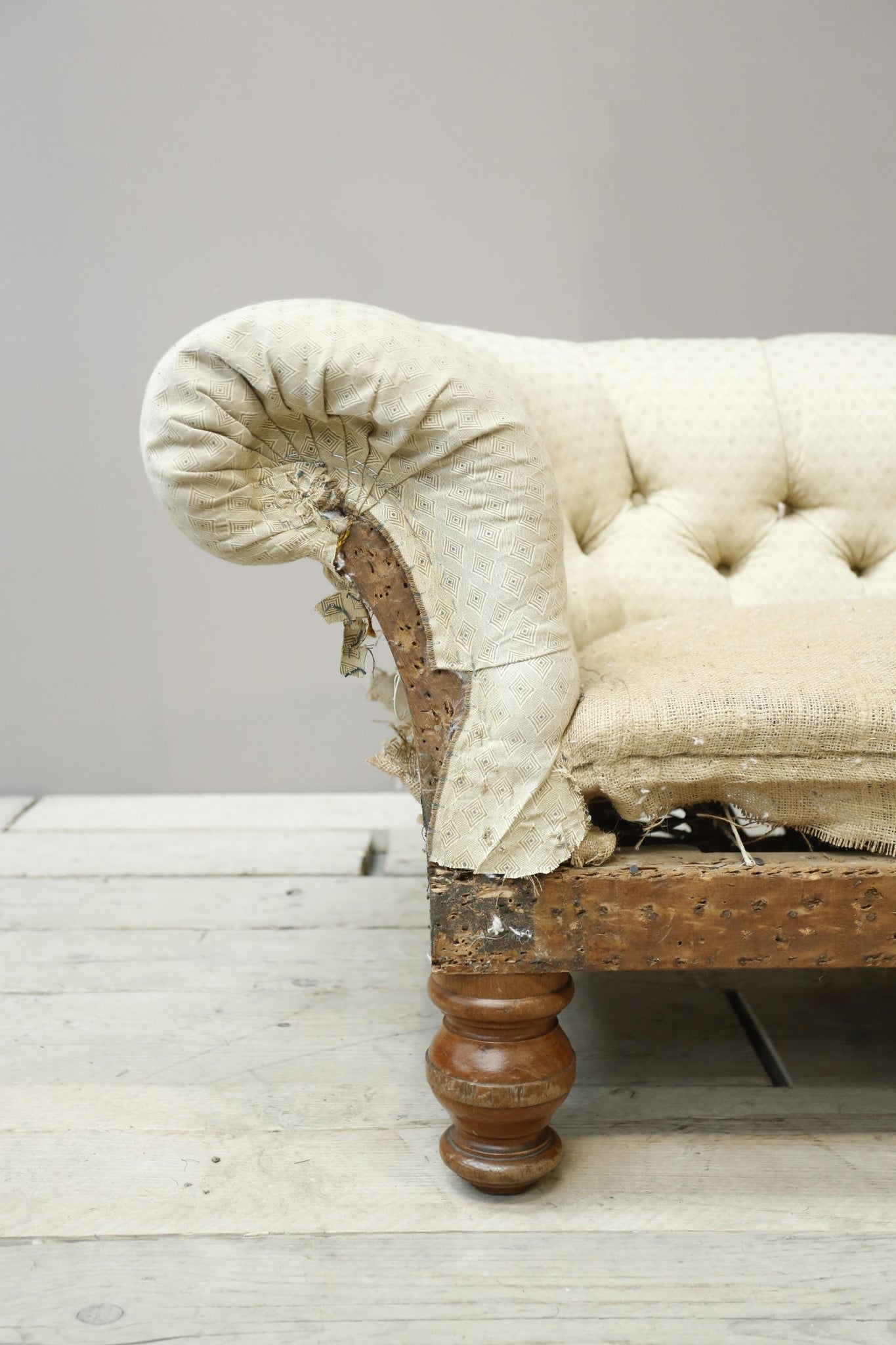 Victorian deep buttoned scroll arm chesterfield sofa