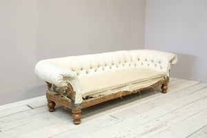Victorian deep buttoned scroll arm chesterfield sofa