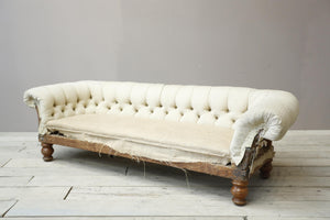 Victorian deep buttoned scroll arm chesterfield sofa