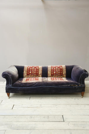 Large early 20th century country house carpet covered sofa