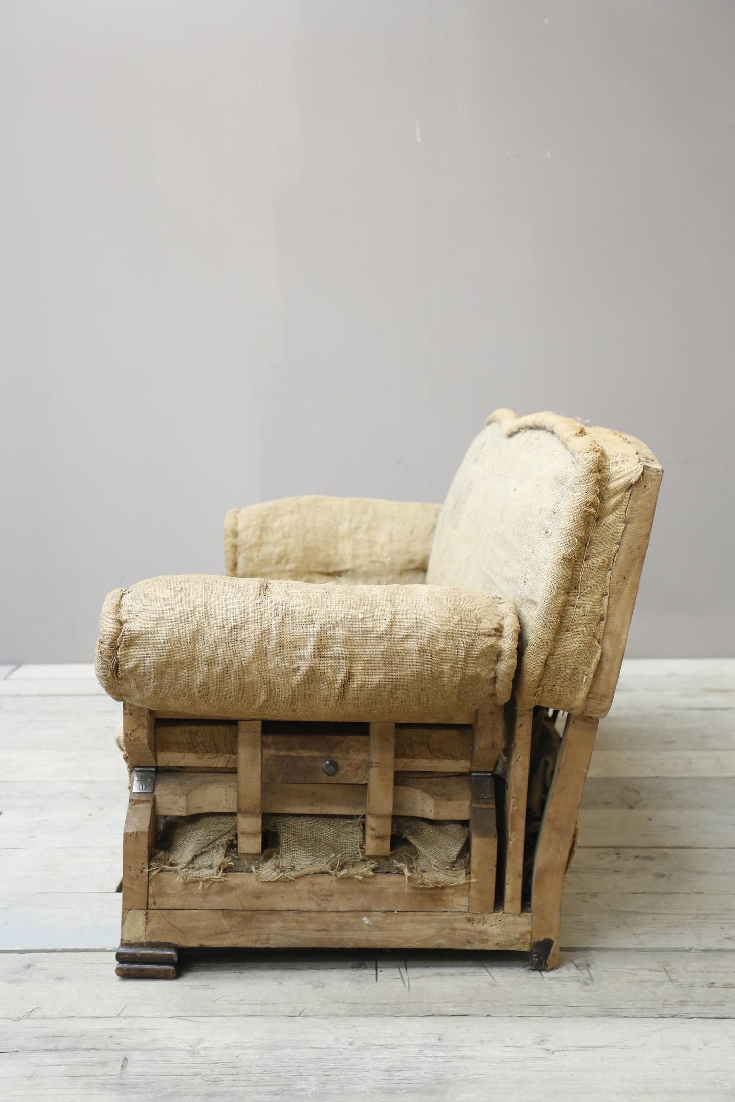 1920's English drop arm club sofa