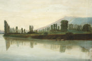 Large late 18th century French landscape oil on canvas