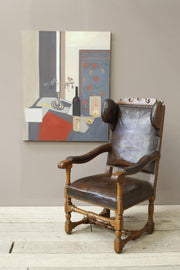 Very large 20th century oil on canvas cubist still life painting
