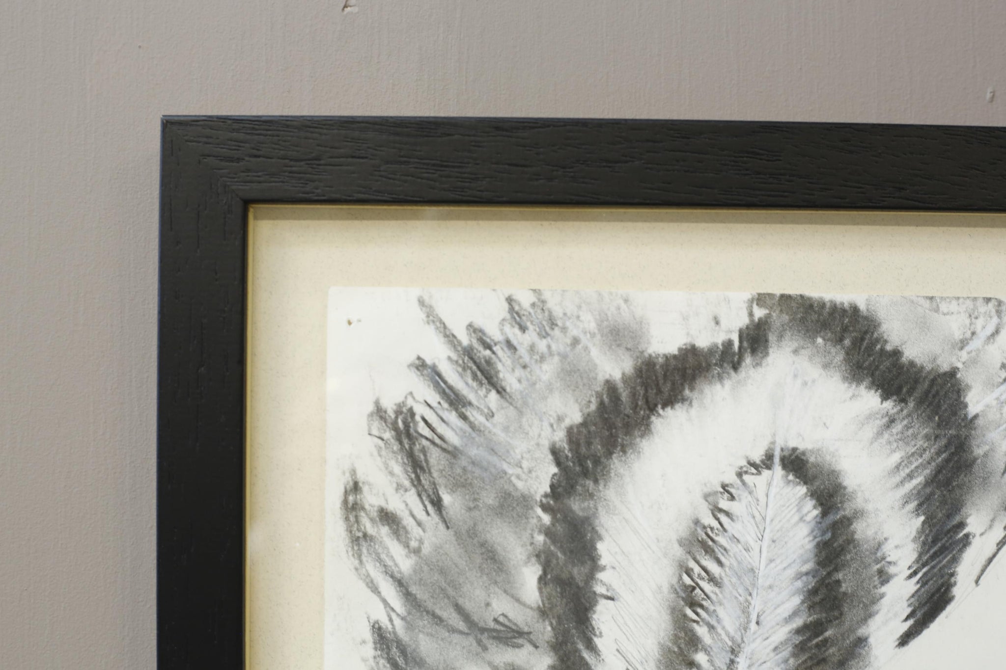 21st century Charcoal and chalk artwork - Feathers 2