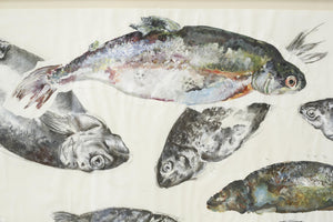 21st century oil, chalk and charcoal artwork - Rainbow Trout