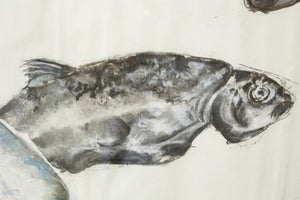 21st century oil, chalk and charcoal artwork - Rainbow Trout