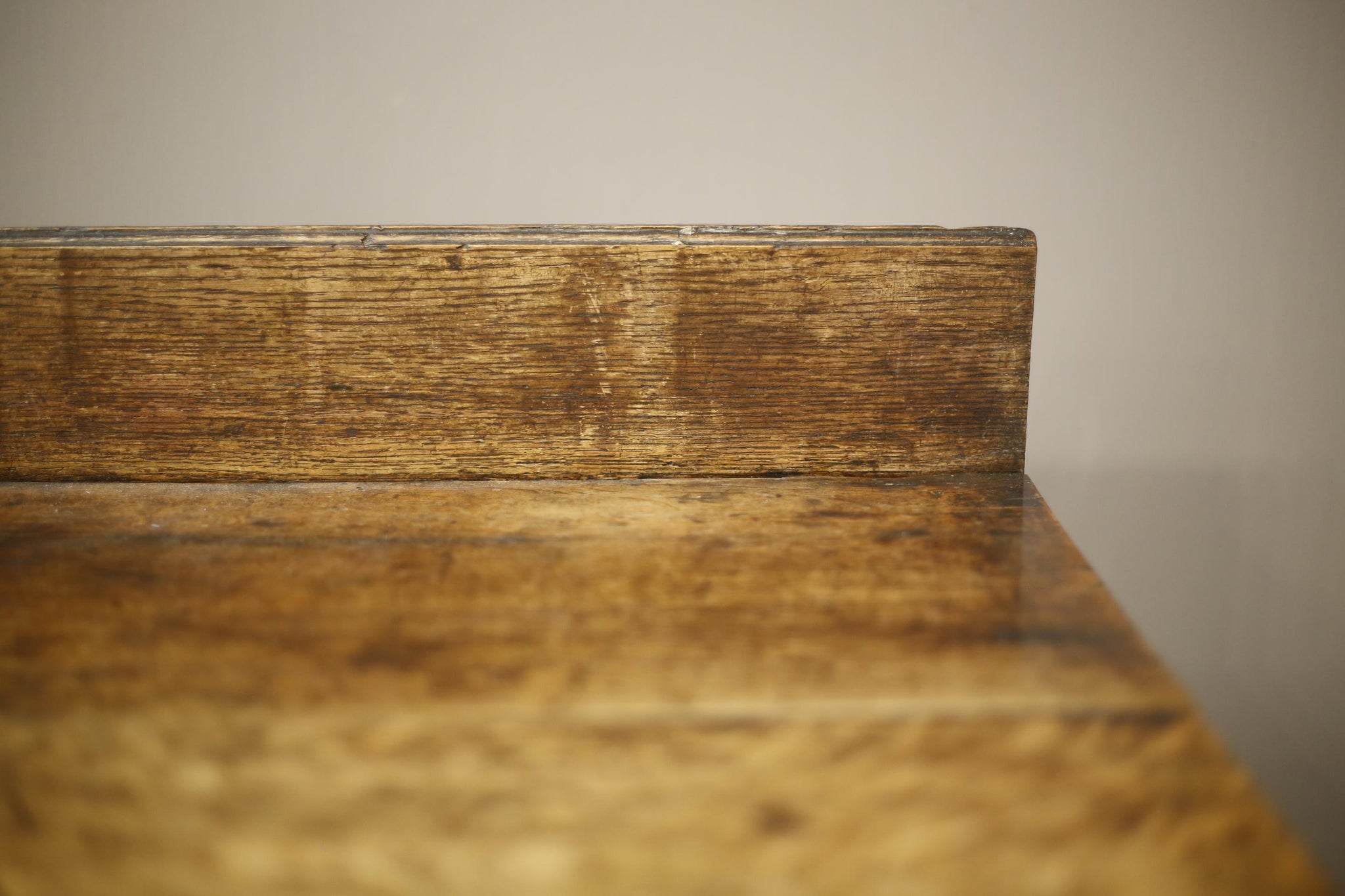 18th century oak dresser base with scalloped front rail