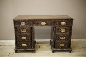 19th century Anglo-Indian Padouk campaign desk