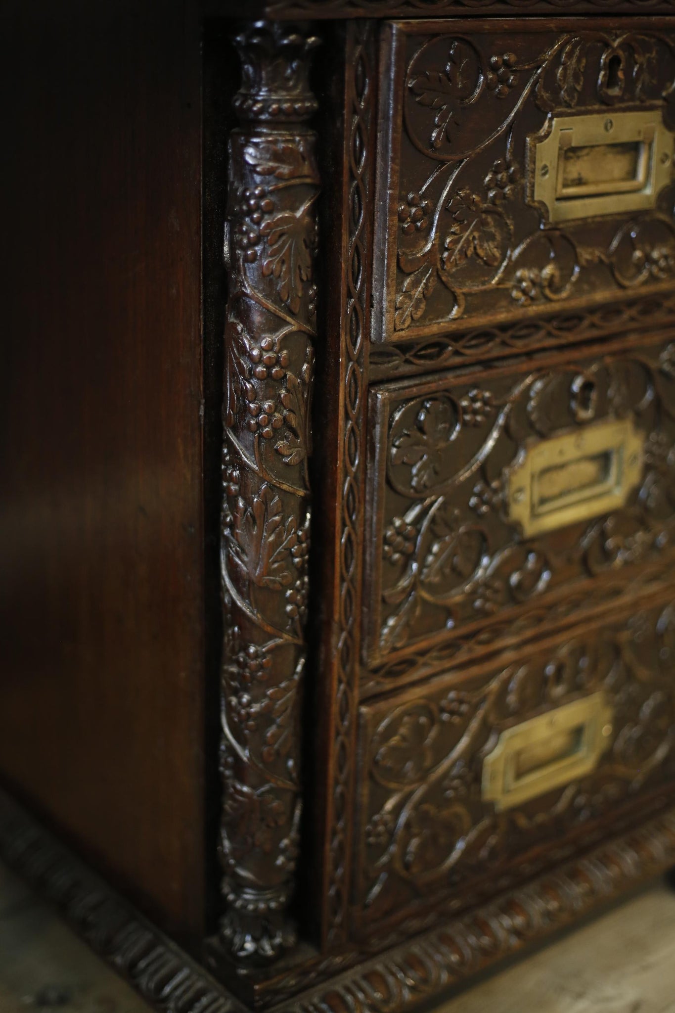 19th century Anglo-Indian Padouk campaign desk