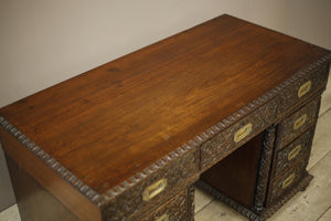 19th century Anglo-Indian Padouk campaign desk